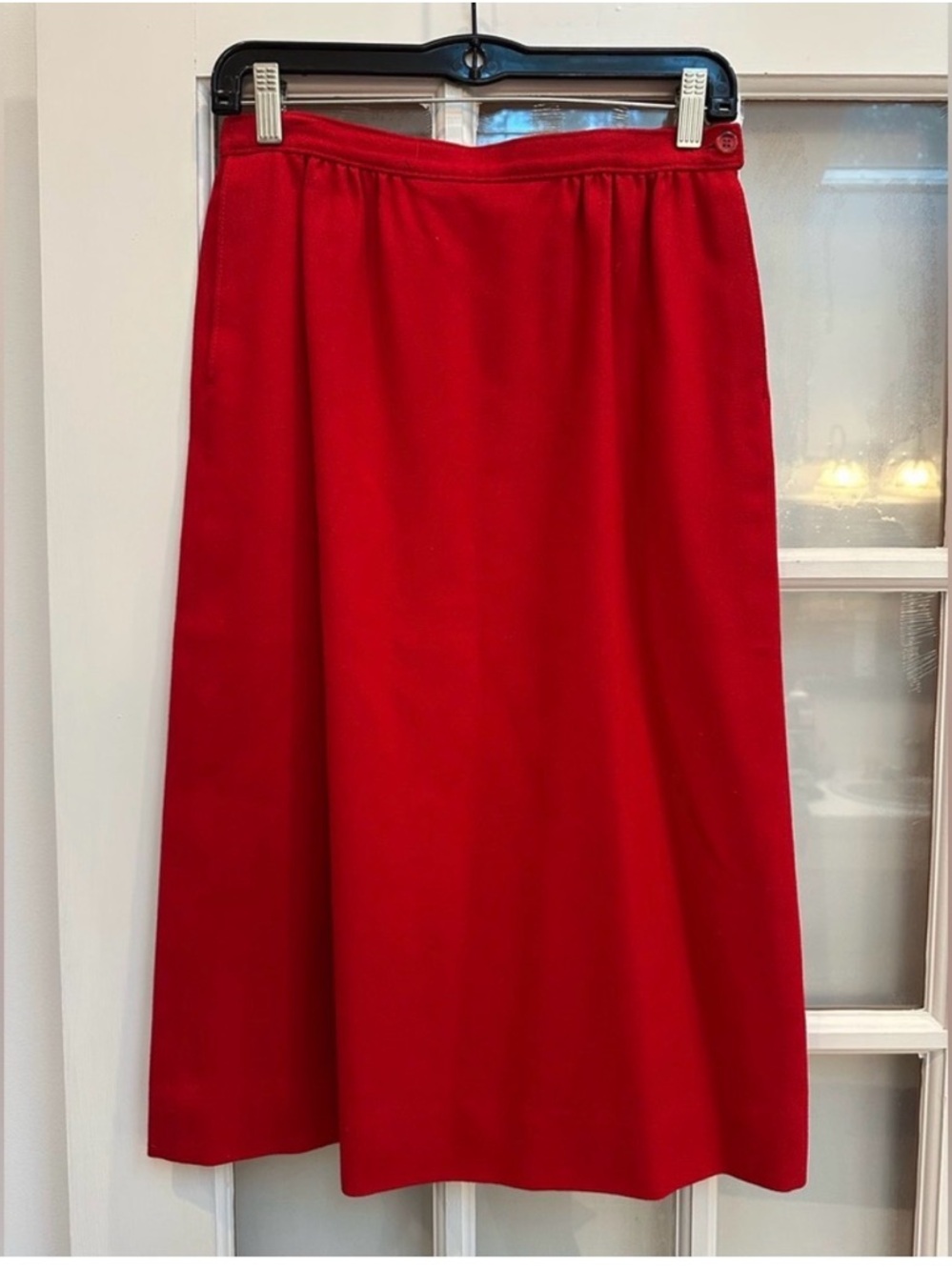 Vintage Pendleton Women's Size 8 M Midi Skirt Classic Holiday Red Virgin Wool